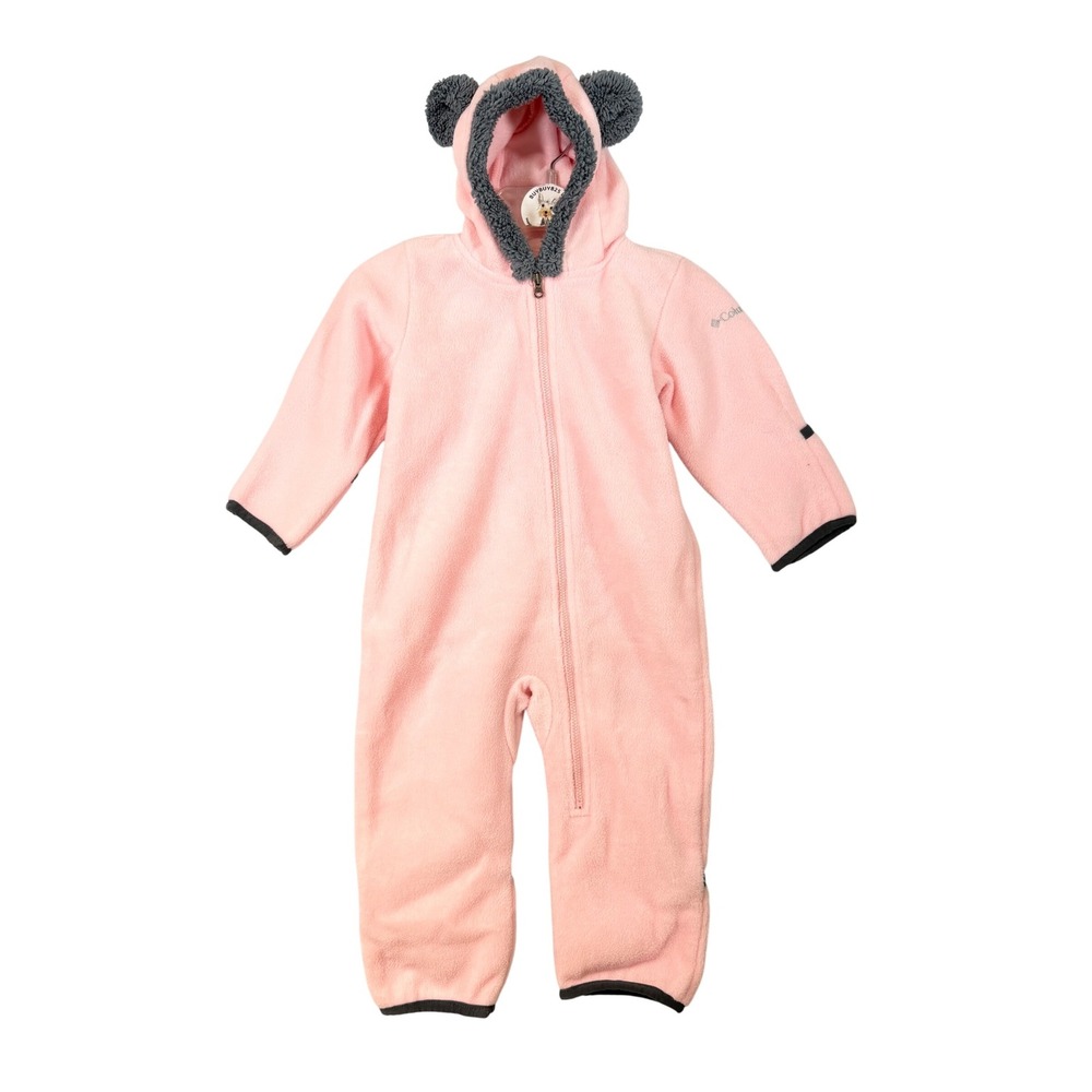 Columbia Baby‎ Girl's Fleece Bear Hooded Jumpsuit 12-18 Months Pink Cozy